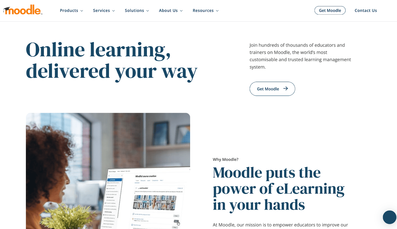 Moodle homepage