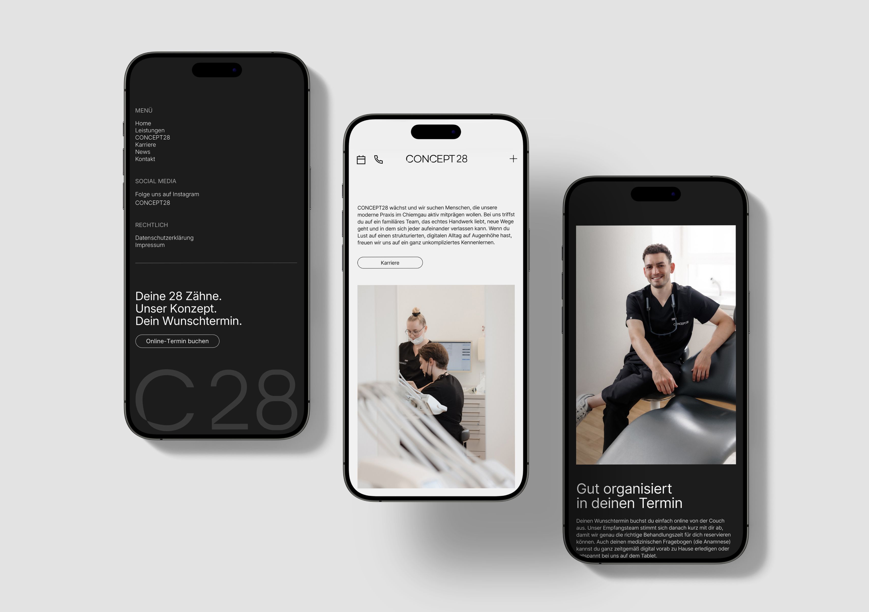 Geöffnetes Styleguide Buch mit dem Logo von der Augenarztpraxis Kellnerova