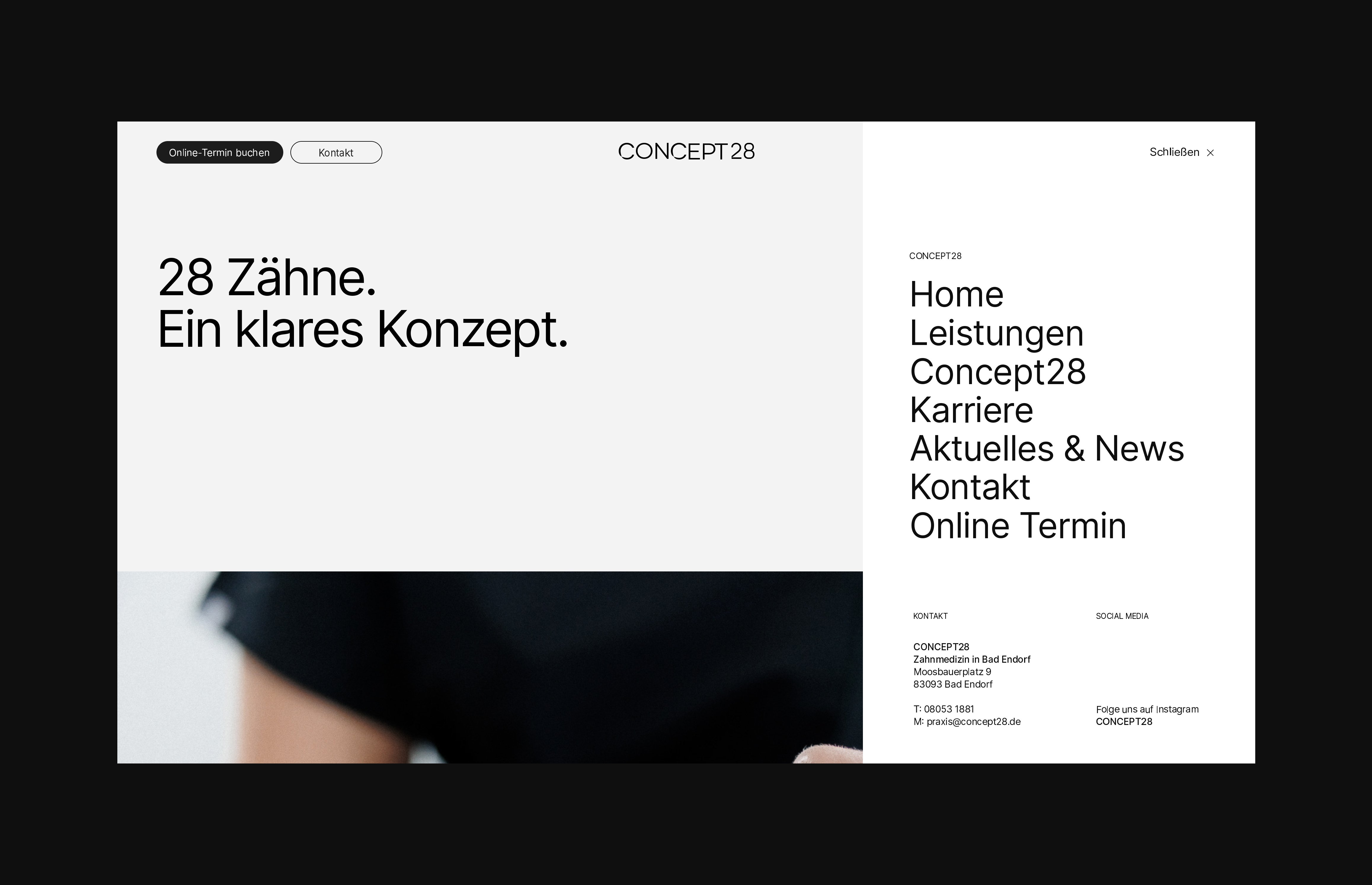 Zwei Screenshots der Webseite von der Augenarztpraxis Kellnerova