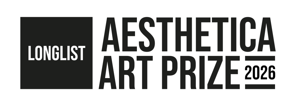 Aesthetica Art Prize 2026 Longlist logo with text in black and white.