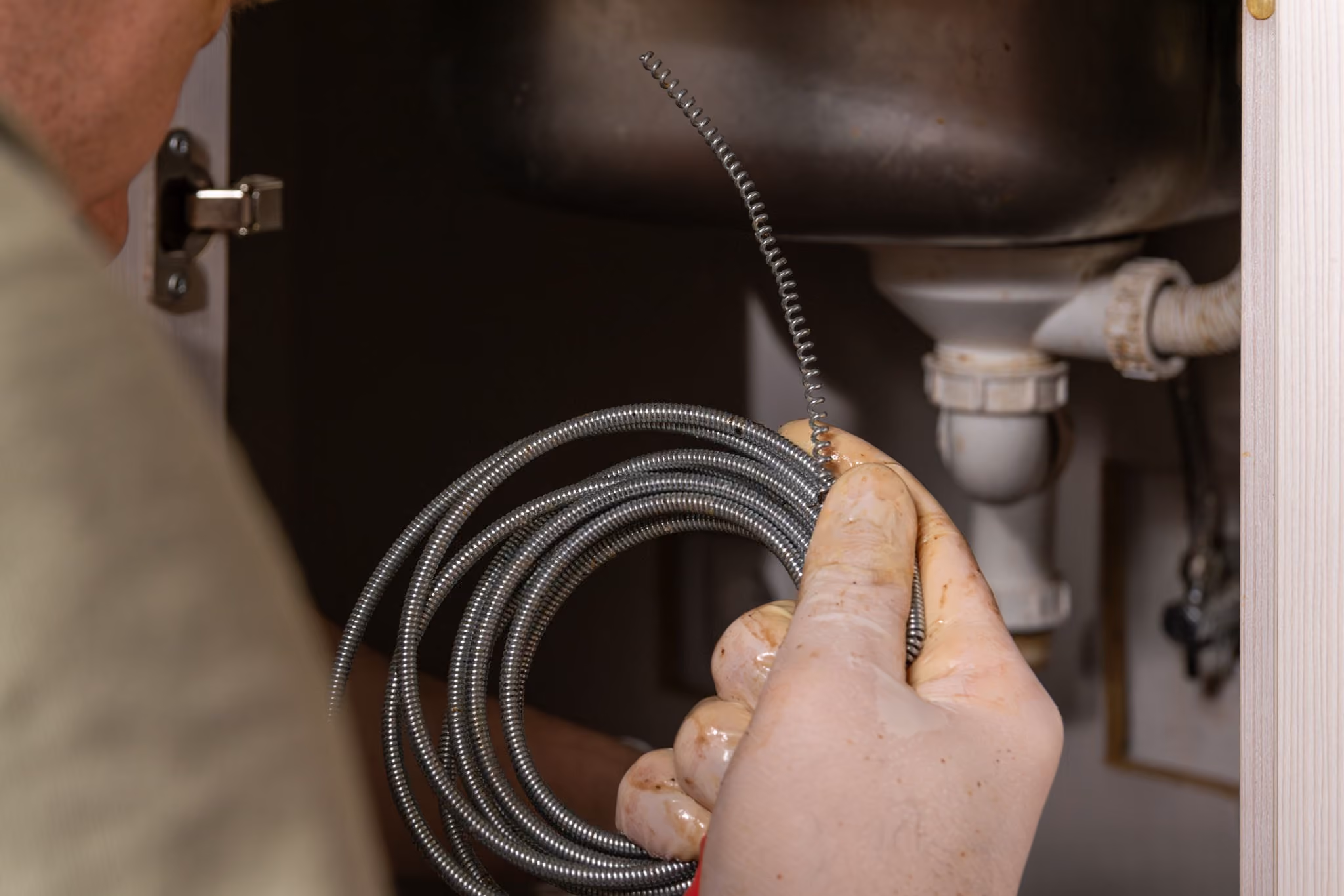 Furet utilise pour déboucher une évacuation de lave-linge