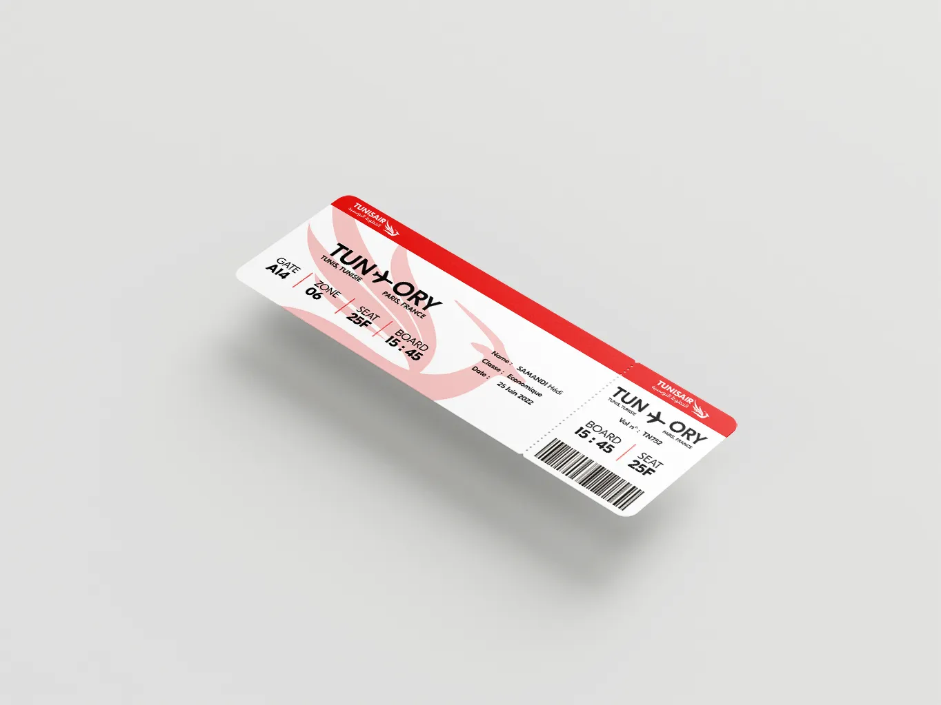Billet d’avion Tunisair aux couleurs de la nouvelle identité