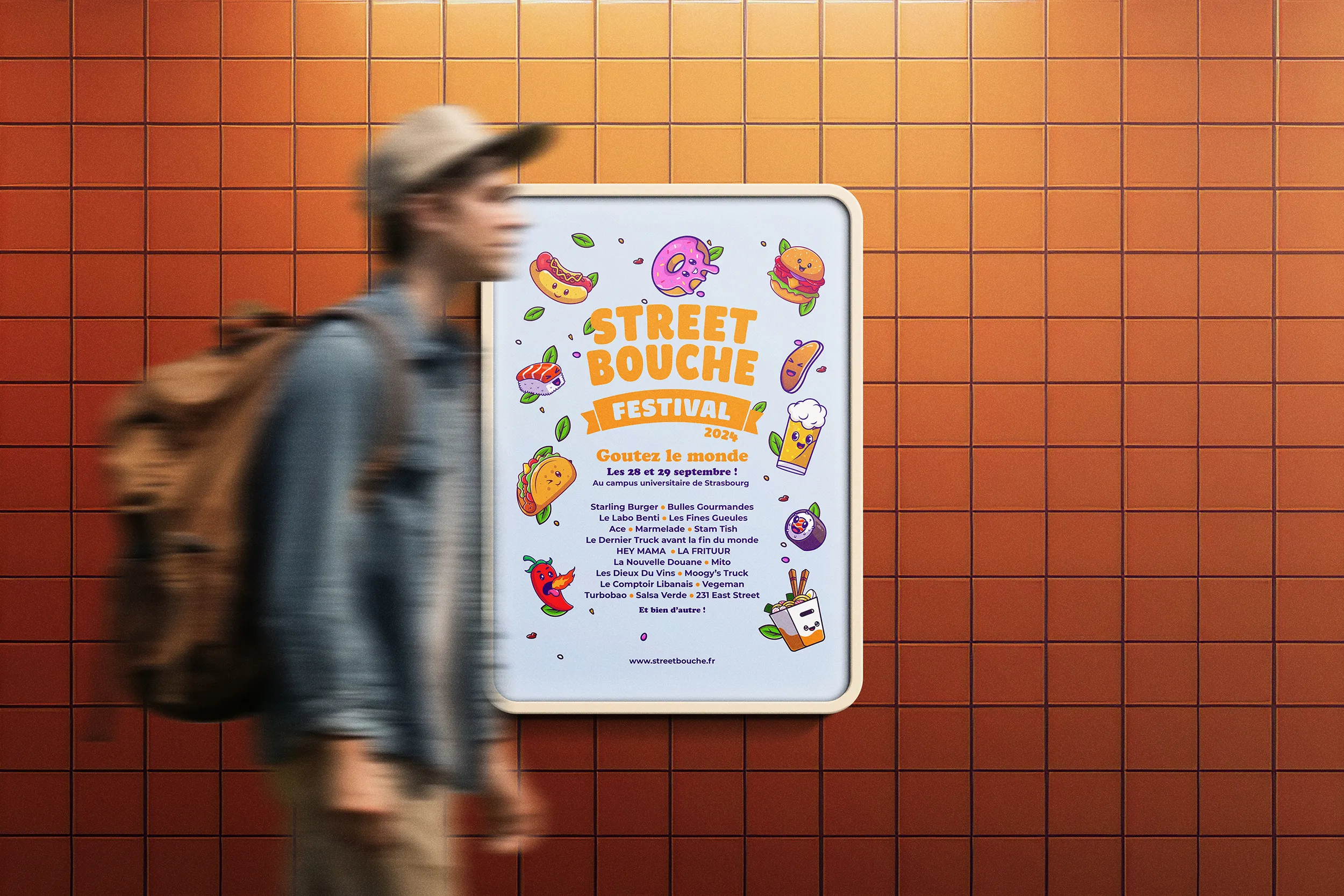 Affiche du Street Bouche Festival encadrée