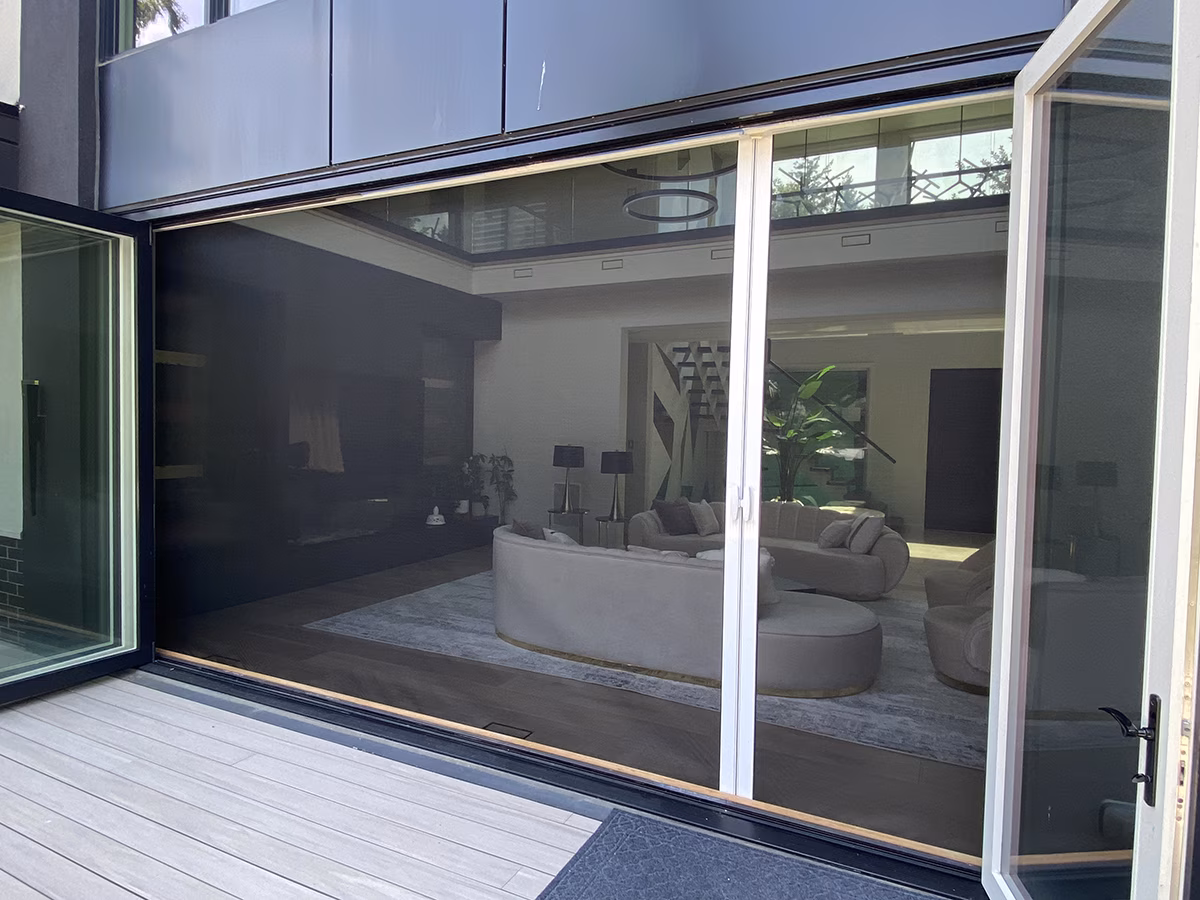 Hidden Screens retractable screen door install