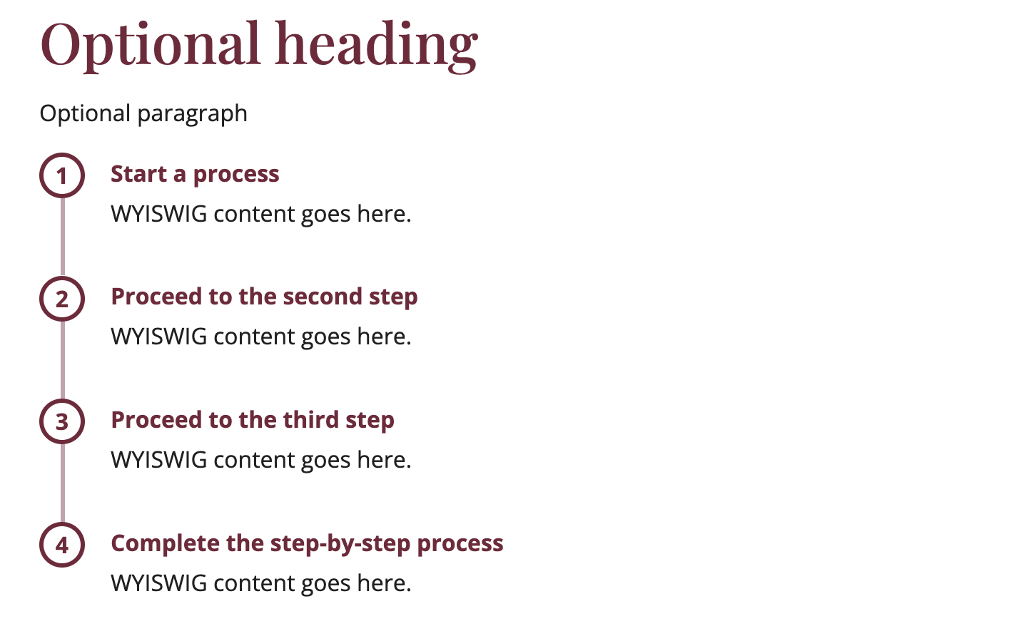 Numbered list with circle wrapping numbers and line connecting numbers