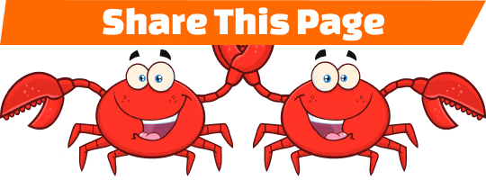 Crabs holding a Share This Page sign.
