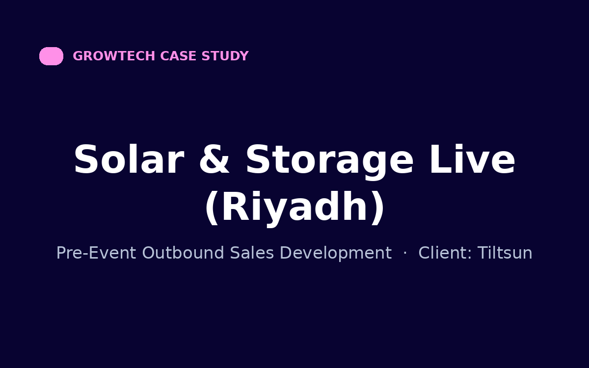Solar & Storage Live (Riyadh) - GrowTech case study cover