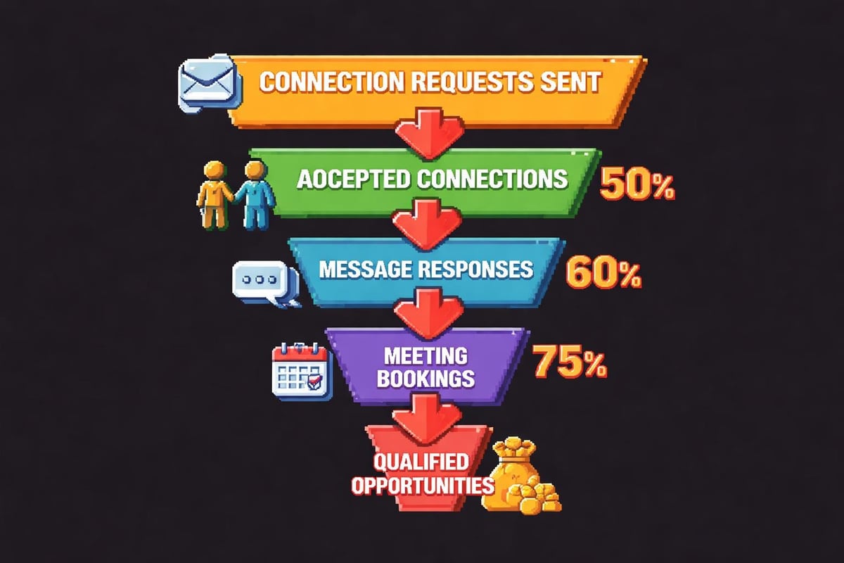LinkedIn automation funnel metrics