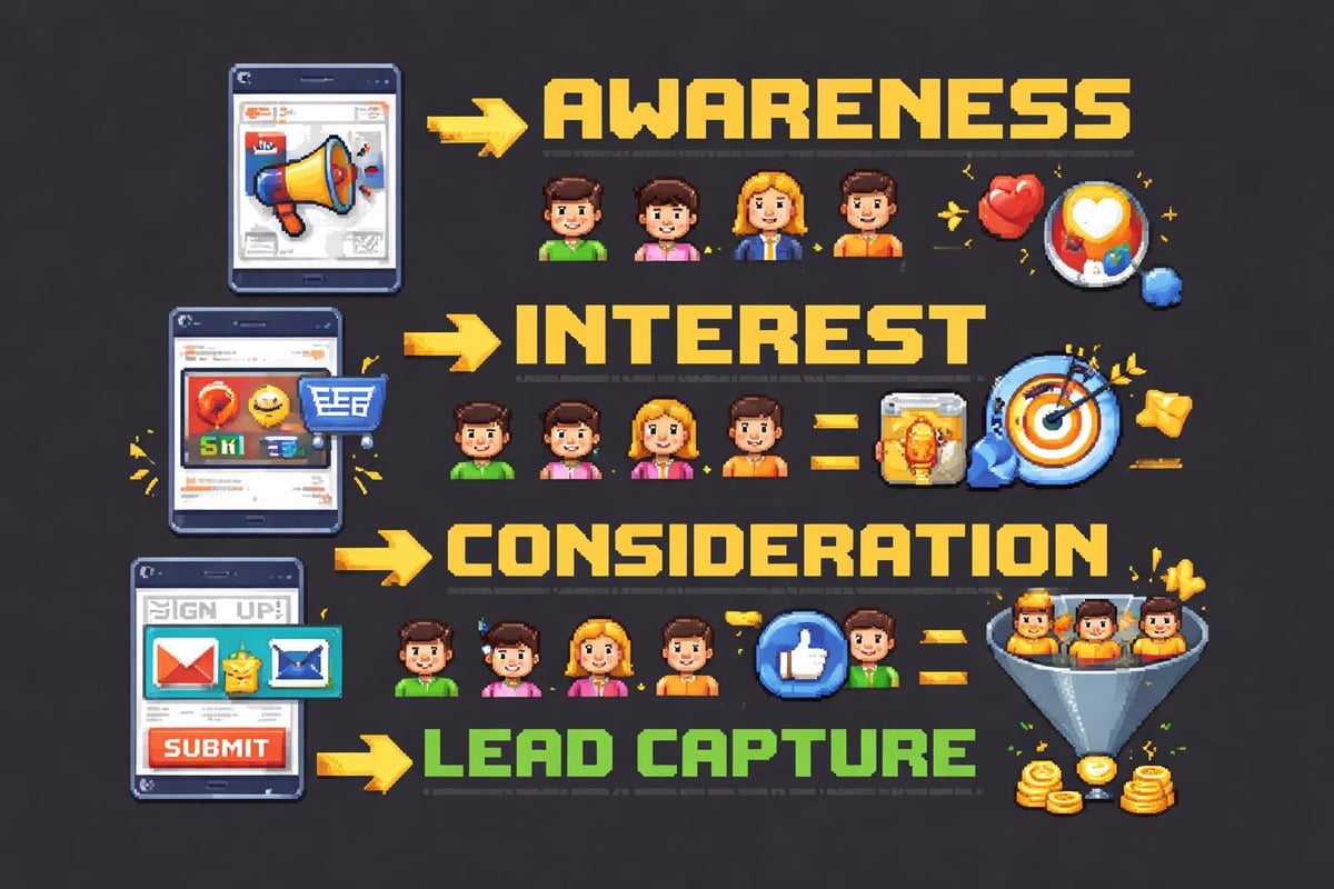 Paid social advertising funnel