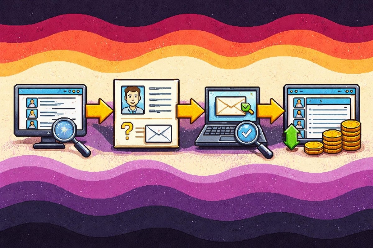 Email finder workflow steps