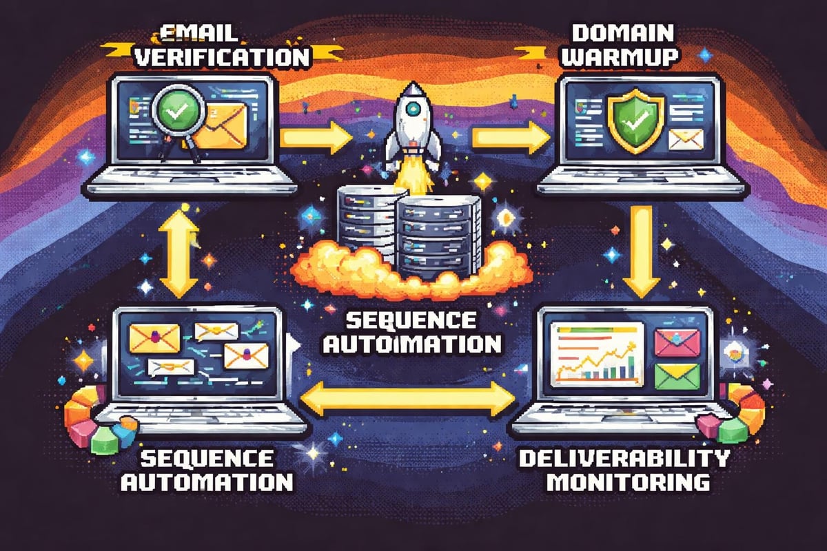 Cold email software workflow components