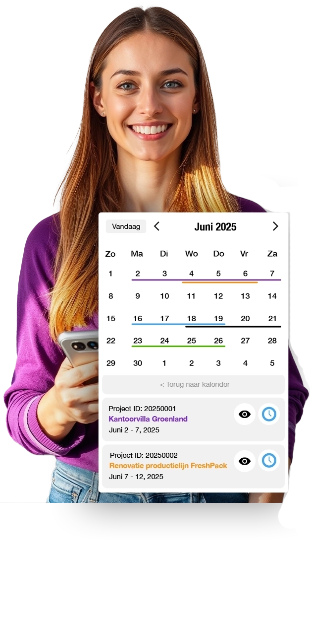 Beheer projecten vanuit een handige agenda of in een overzichtelijke projectlijst