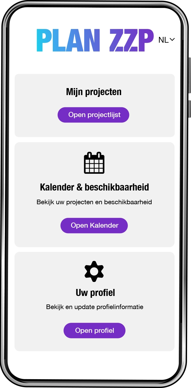 Beschikbaarheid ZZP'ers en medewerkers PLAN ZZP app