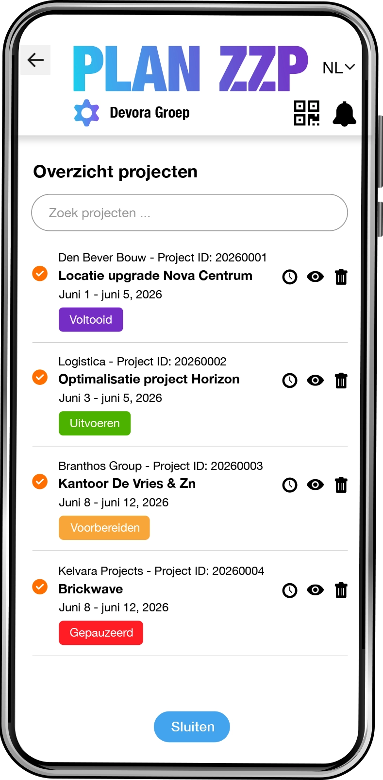 Projectplanning met Plan ZZP eenvoudig en snel