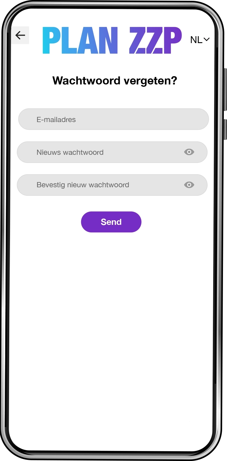 Wachtwoord vergeten - PLAN ZZP app