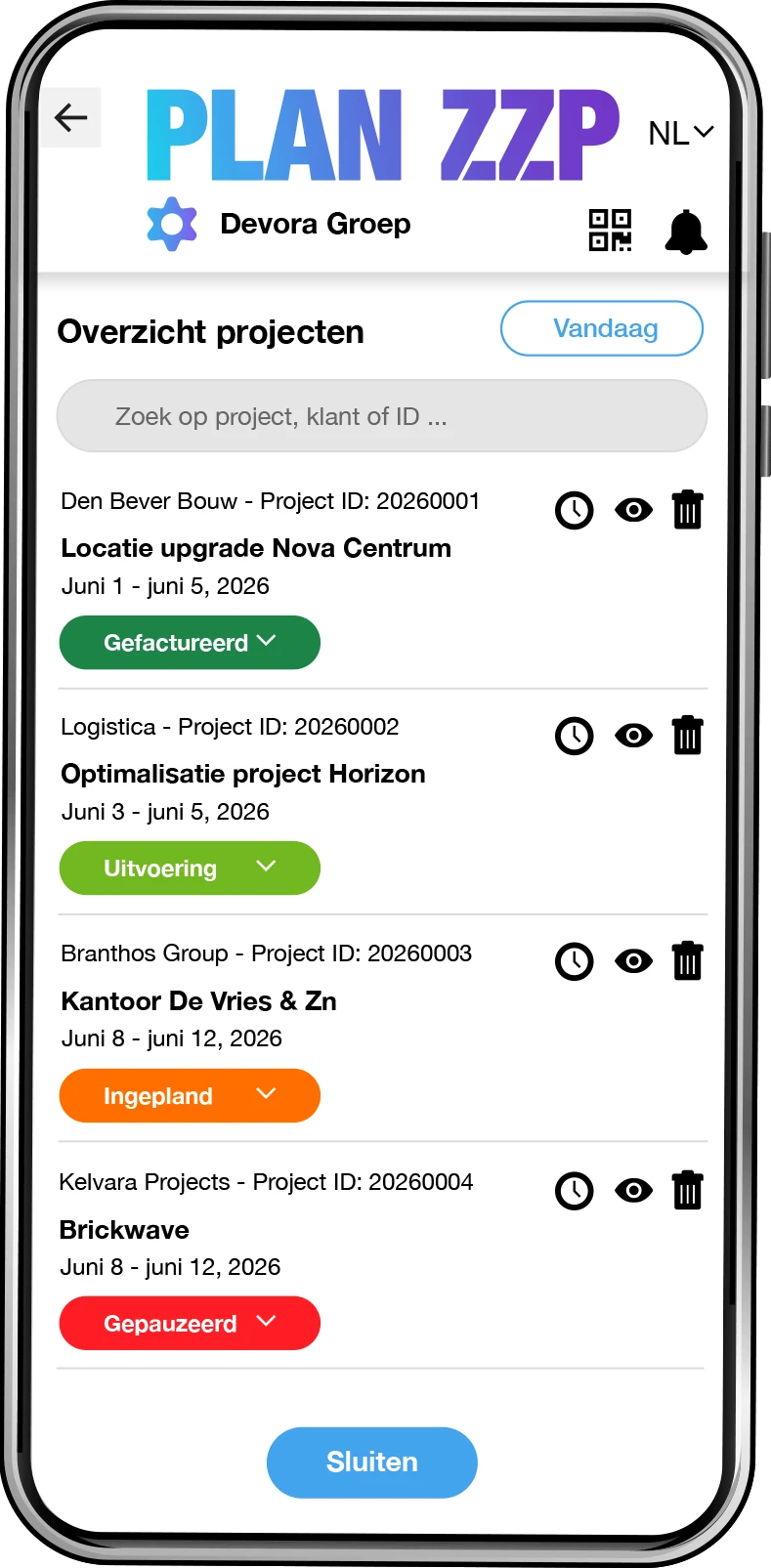 Projectplanning met Plan ZZP eenvoudig en snel