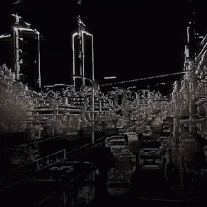 Busy streets of Amman captured and displayed as an interactive led sculpture in dubai design week.
