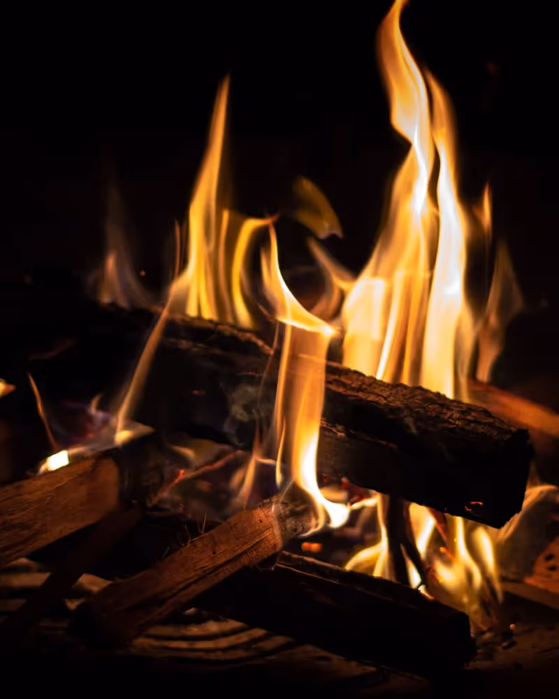 Large campfire.