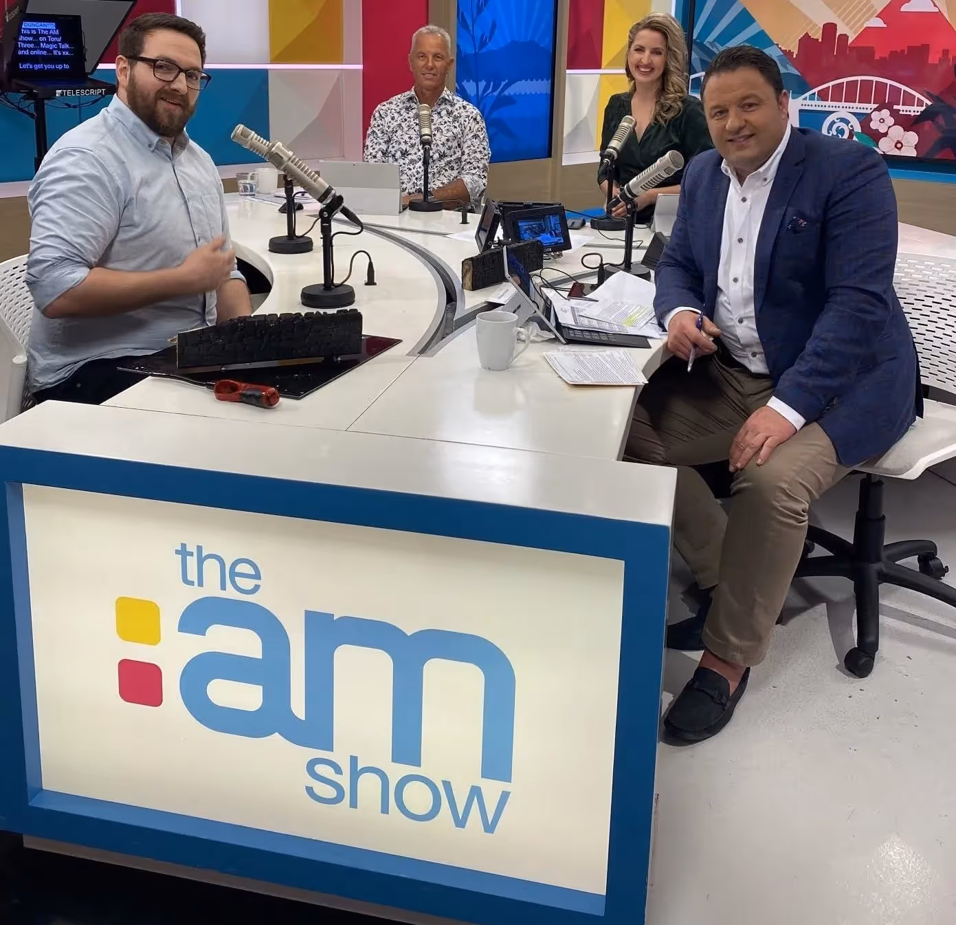 Shawn and AM show cast on The AM Show.