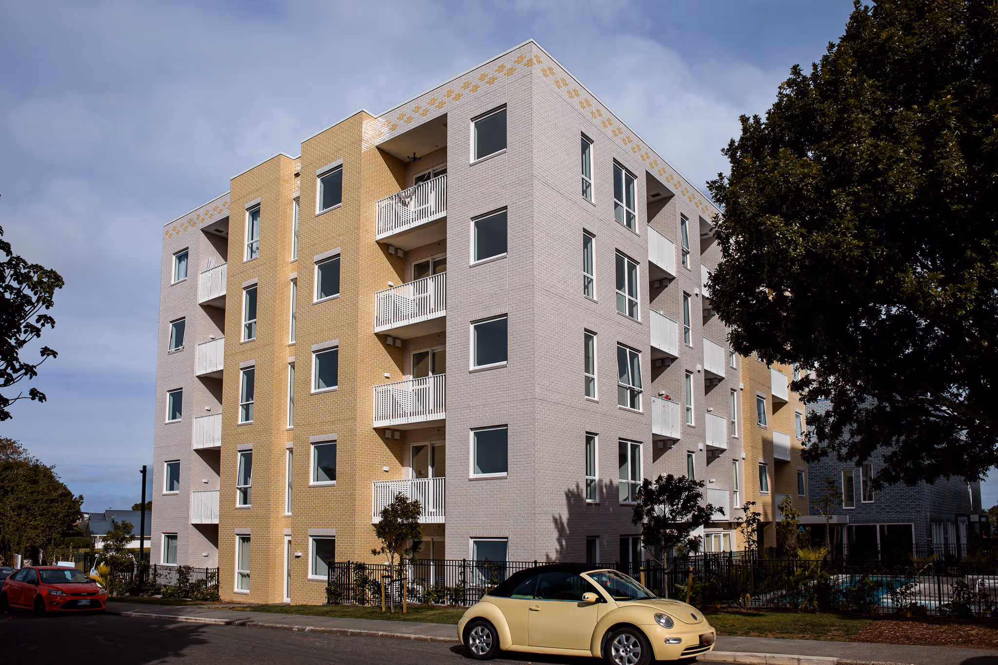 Exterior of Manaaki (Jordan Ave) residential building.