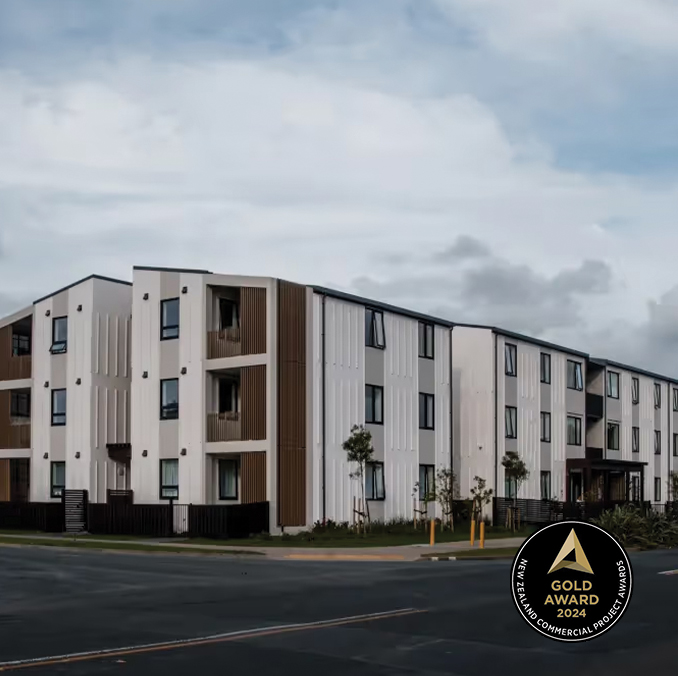Exterior of Bader Ventura residential building.