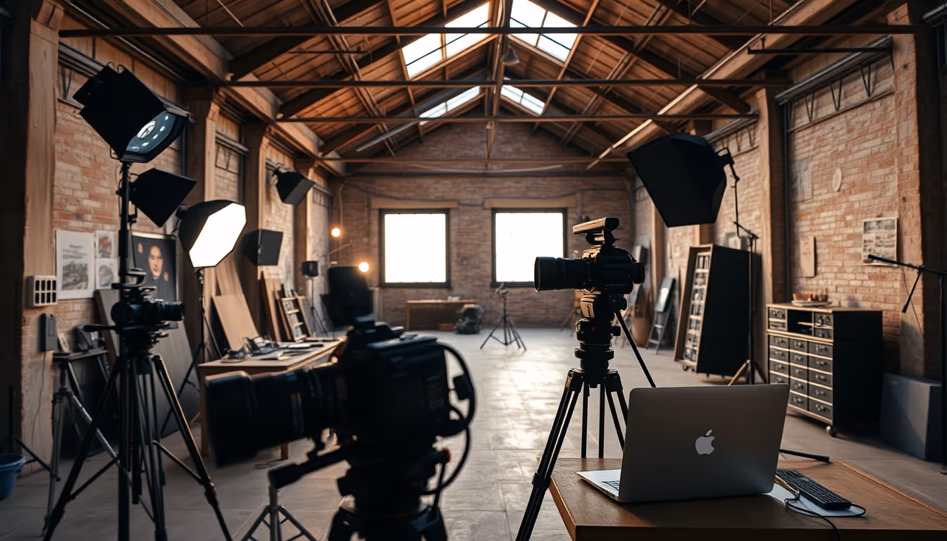 Workspace for YouTube Automation content creation with professional equipment.