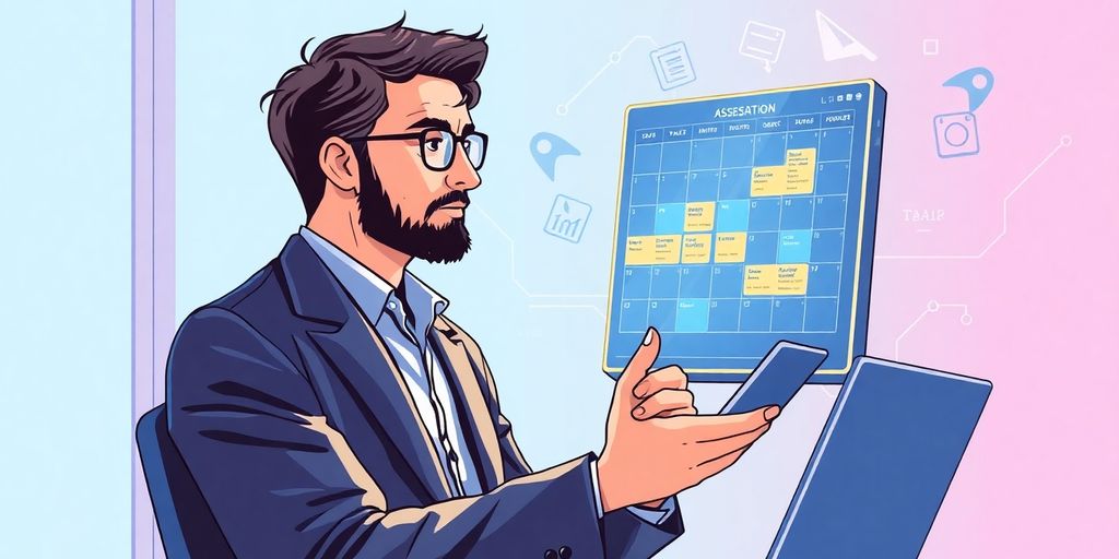 Illustrative image of AI managing a calendar for entrepreneurs.