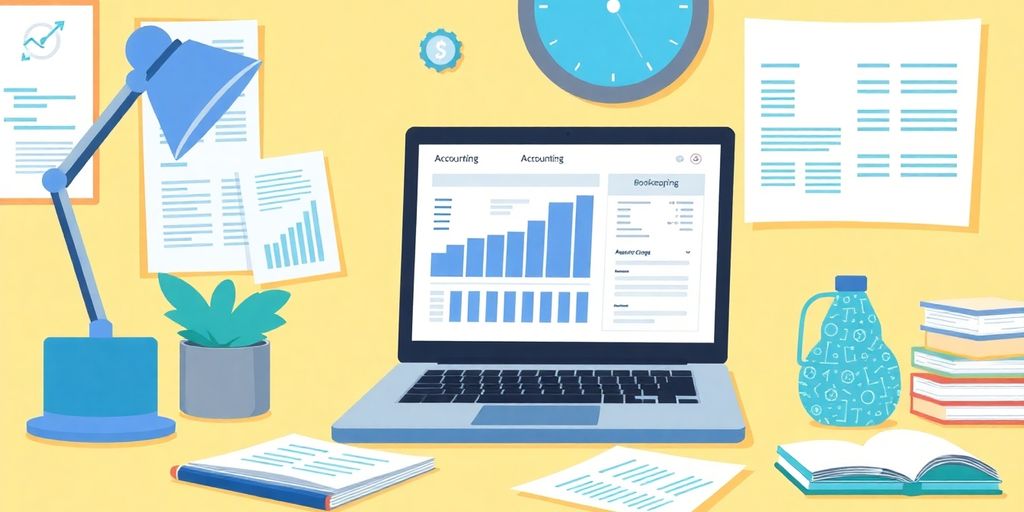 Illustration of automated bookkeeping in a small business setting.