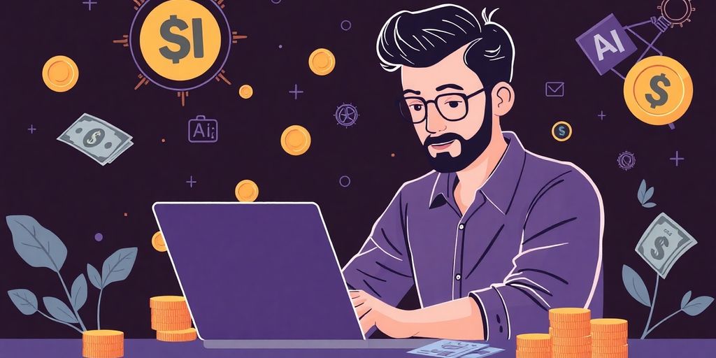 Illustration of a business owner analyzing financial data.