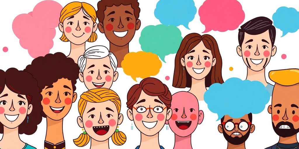 Diverse faces showing different emotions related to customer sentiment.