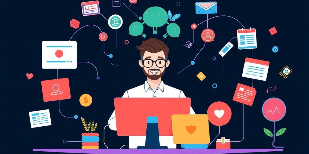 Entrepreneur using AI to create content efficiently.