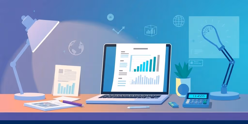 Modern workspace with AI tools for bookkeeping and finance.