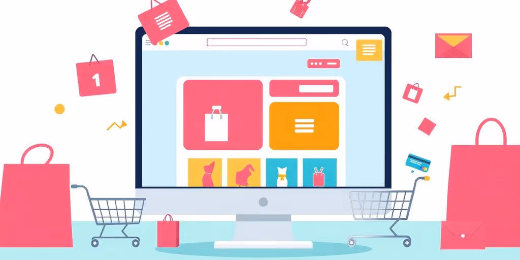 Illustrative image of an e-commerce website on a screen.