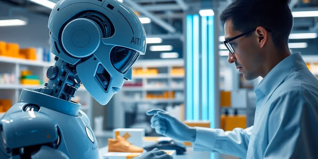 AI analyzing products for quality control and issue resolution.