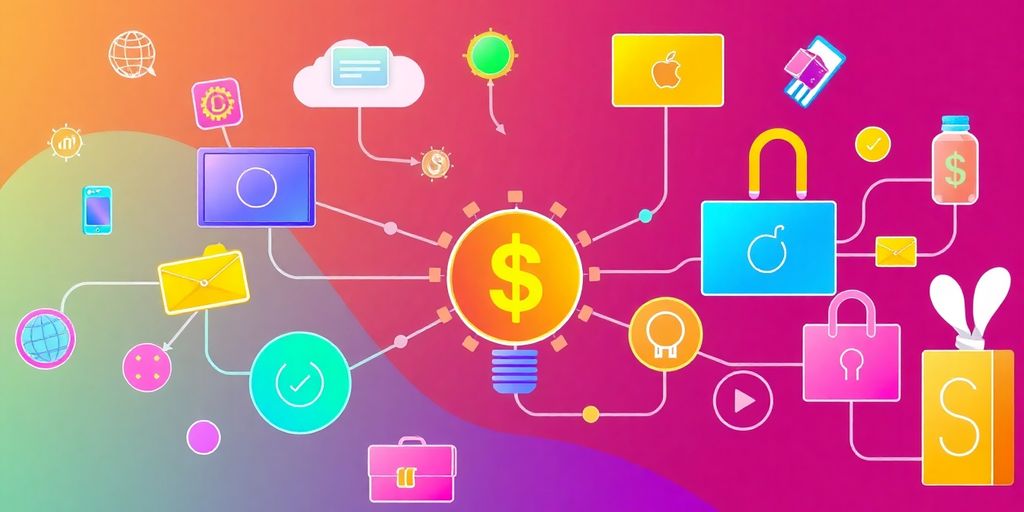 Illustration of interconnected products in subscription model.