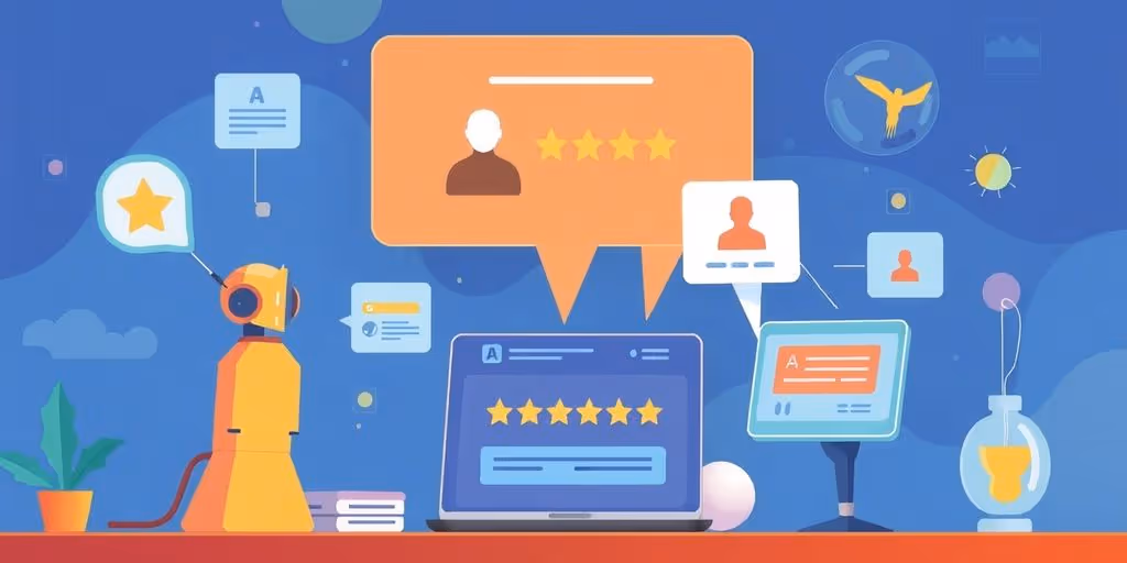 AI analyzing customer feedback for digital product improvement.