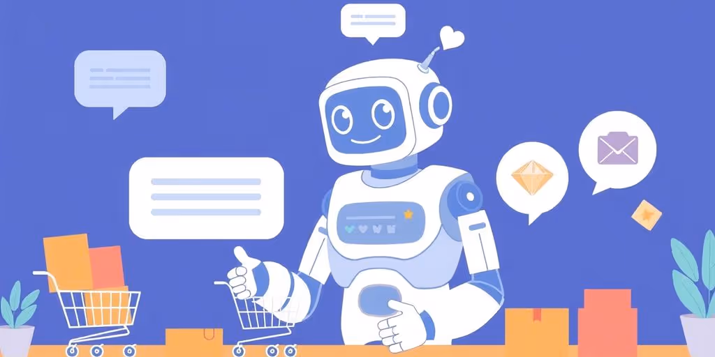 Illustration of an AI chatbot assisting a customer.