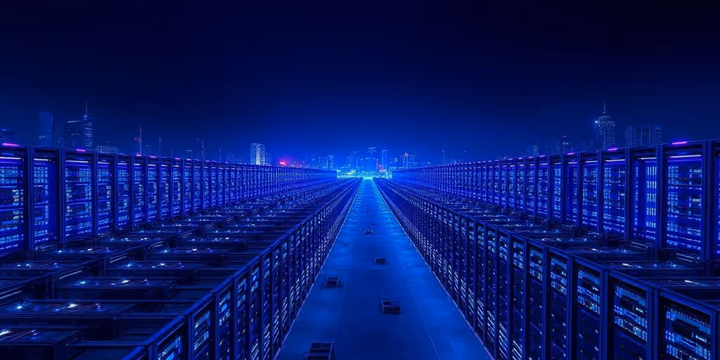 Asian data center with glow