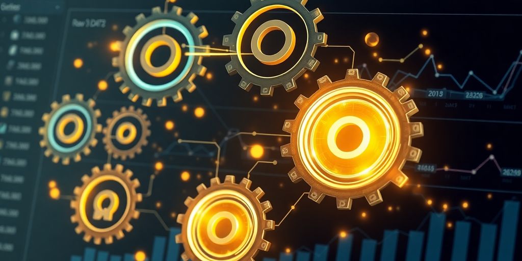 AI gears transforming CRM data.