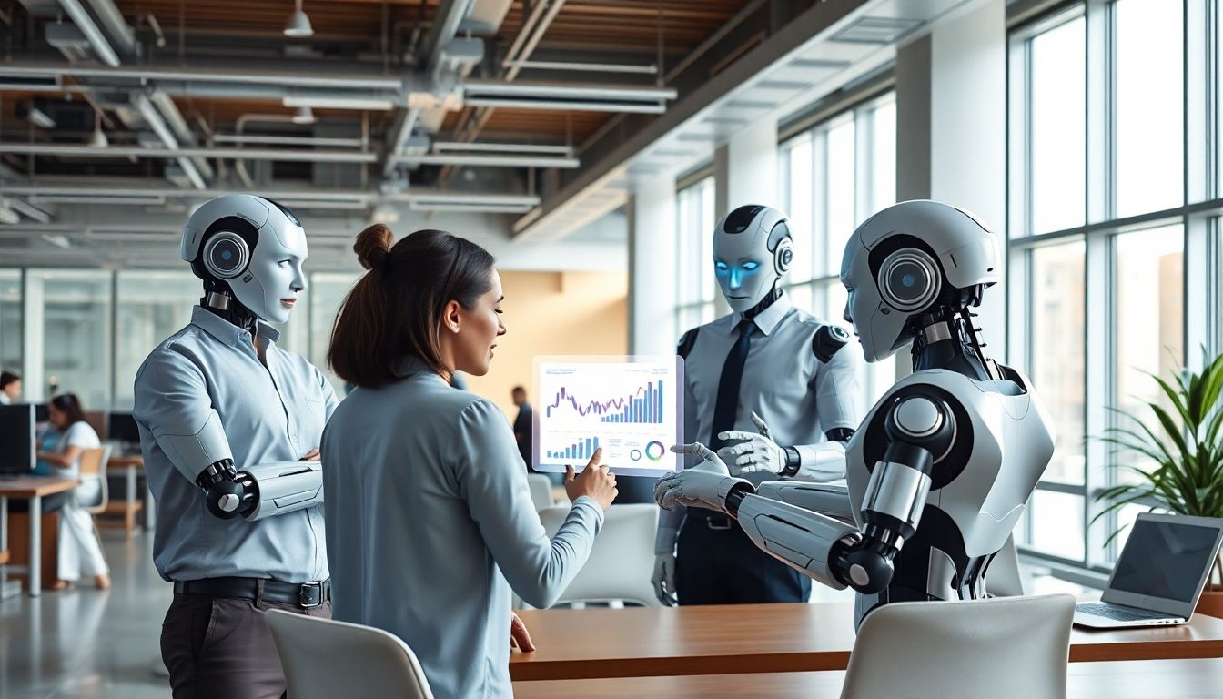 Robots assisting sales team.