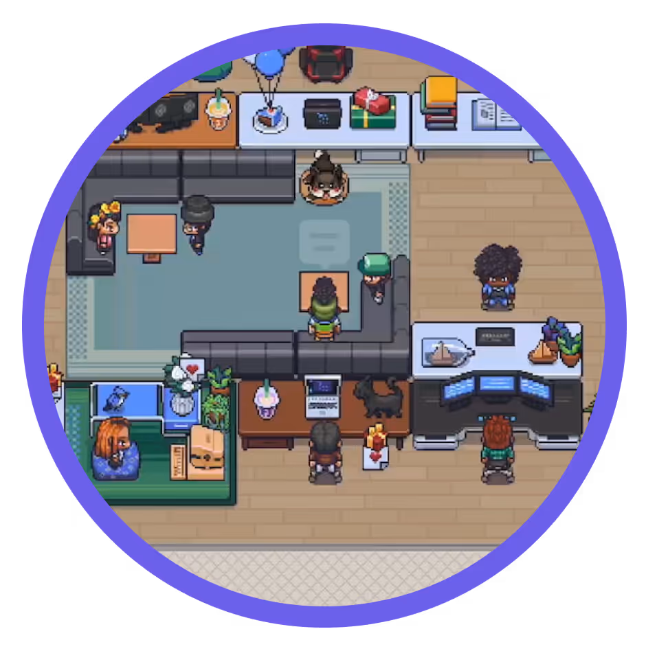 Pixel Art Virtual Office with Avatars
