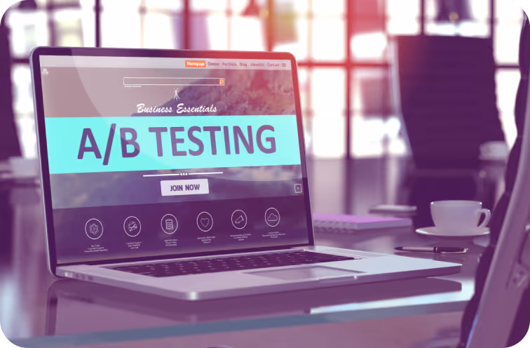 Laptop Screen Showing A/B Testing Page
