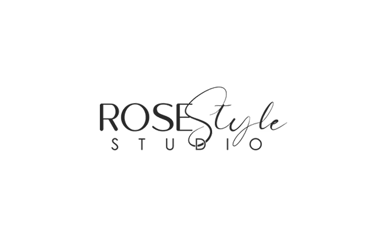 Logo text reading ROSEstyle STUDIO with stylized script and sans-serif fonts.