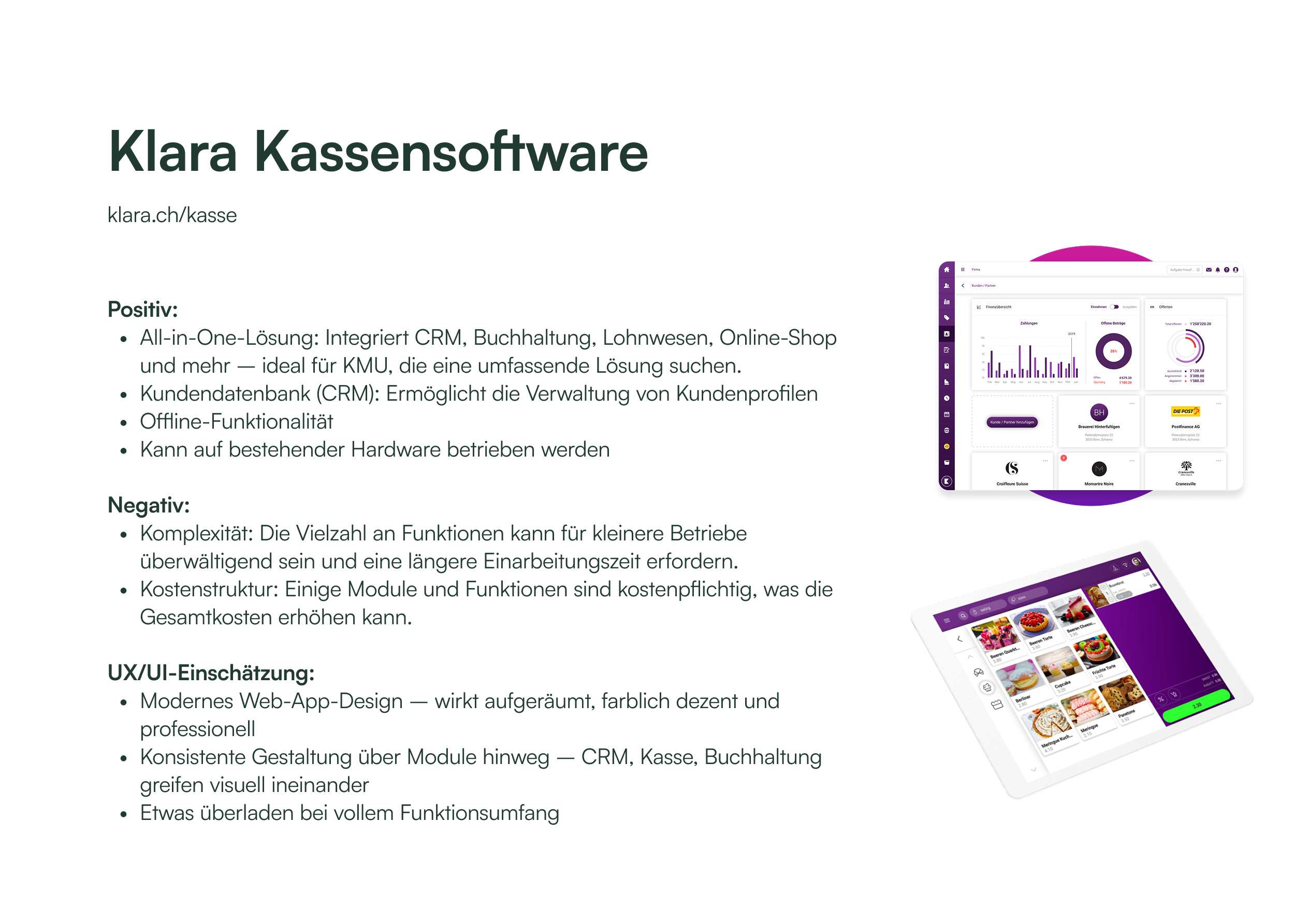 Benchmark-Analyse Klara