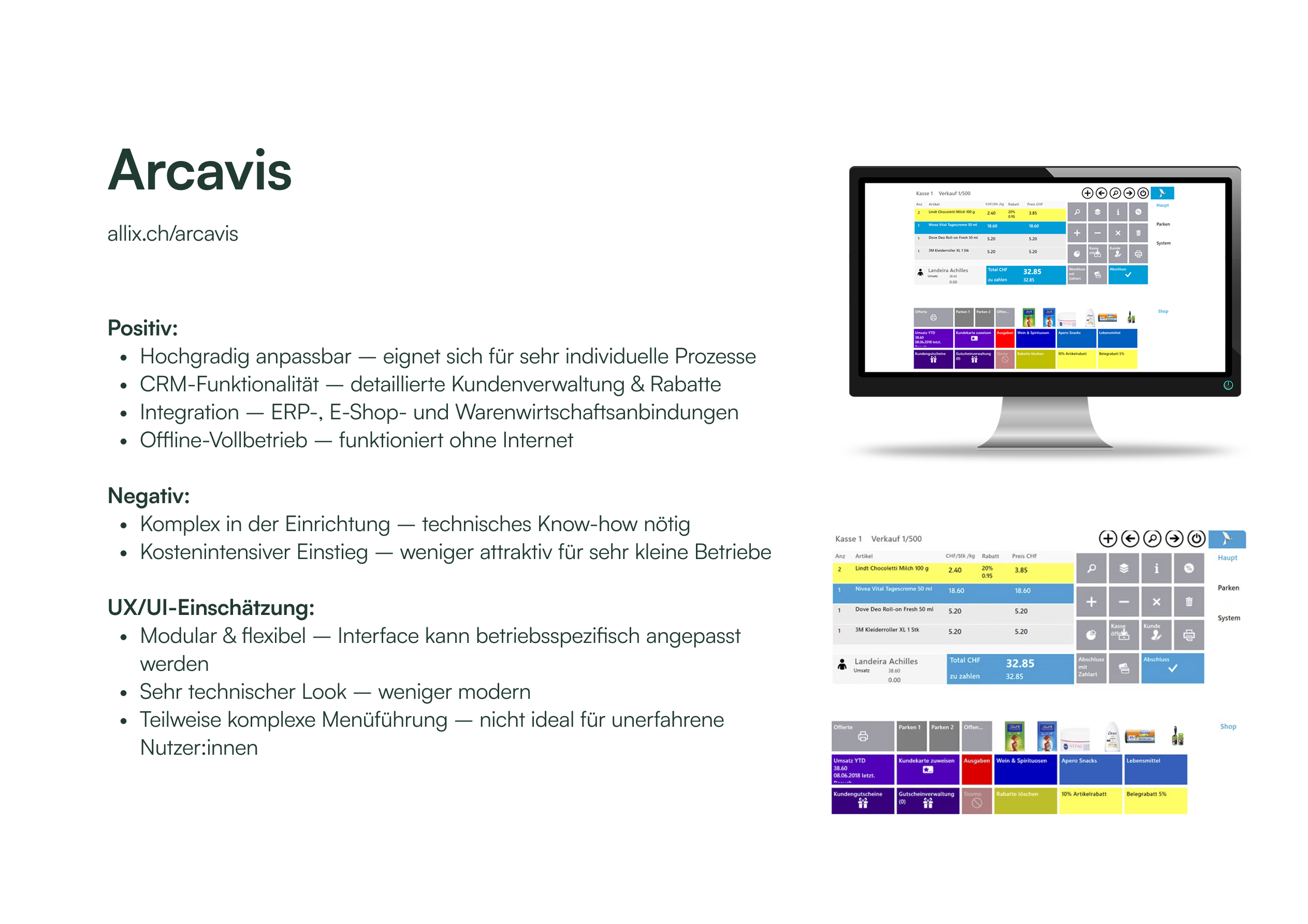 Benchmark-Analyse Arcavis