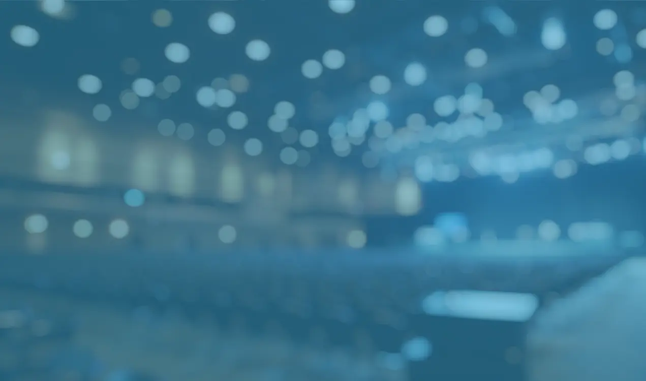 Conference venue with developers at a tech industry event