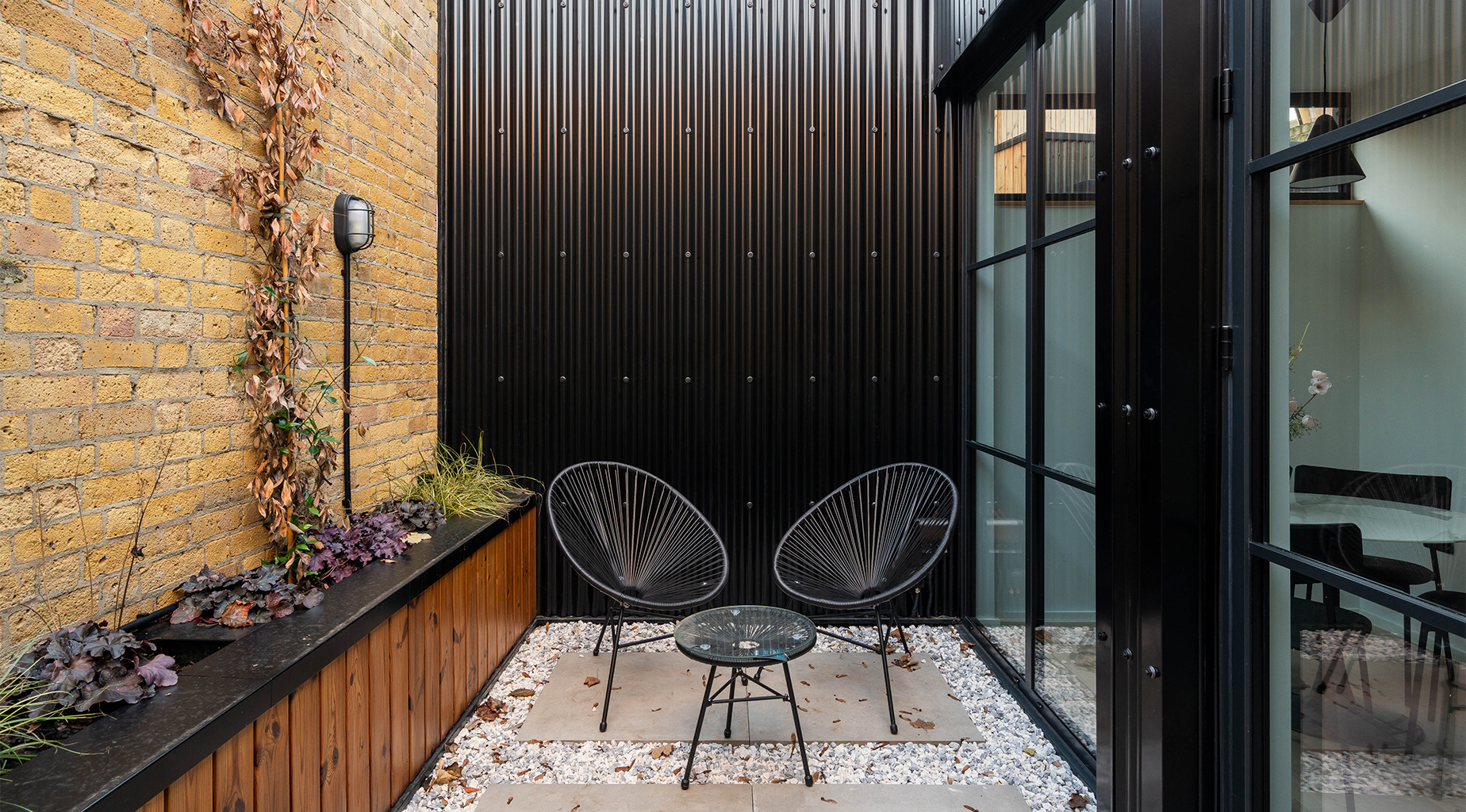 courtyard on new build house
