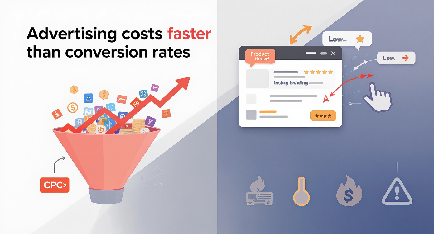 Amazon advertising CPC increasing while conversion rates remain low 