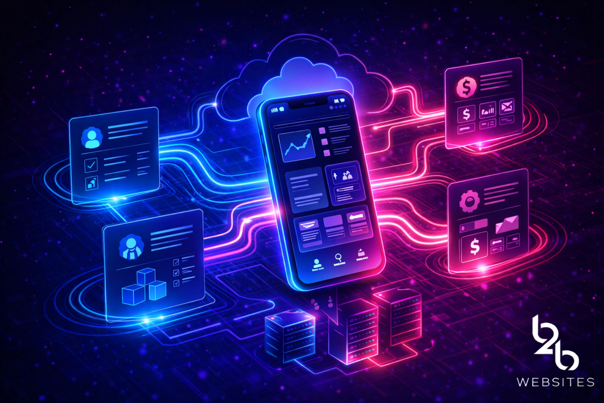 PWA showing real-time data integration with internal business systems, how software solutions power mobile workflows.