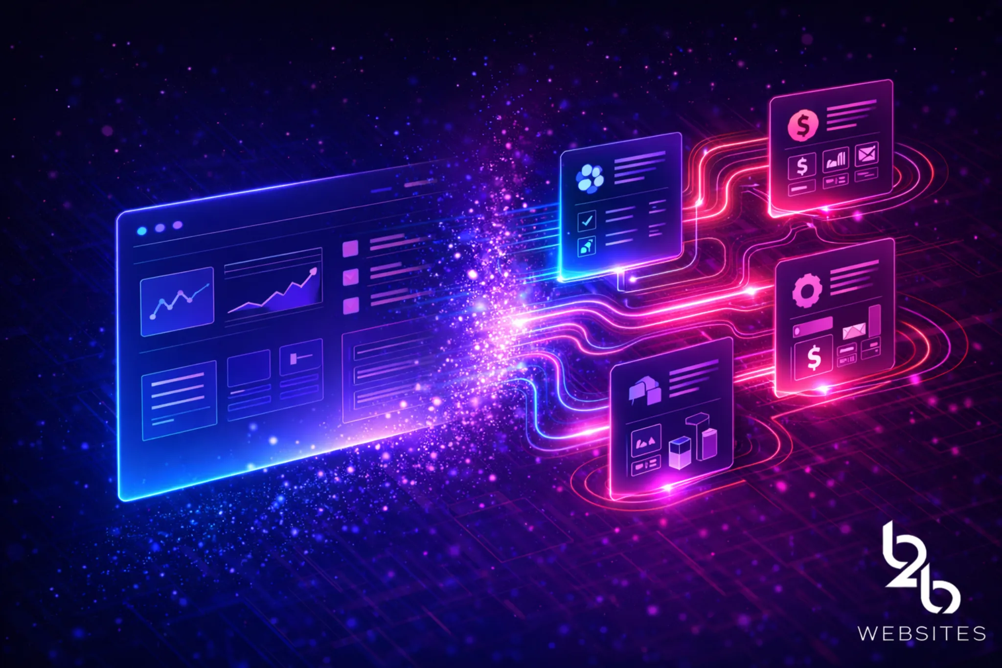 Website transformed into business system using integrated software solutions for automation, workflow, and operational efficiency.